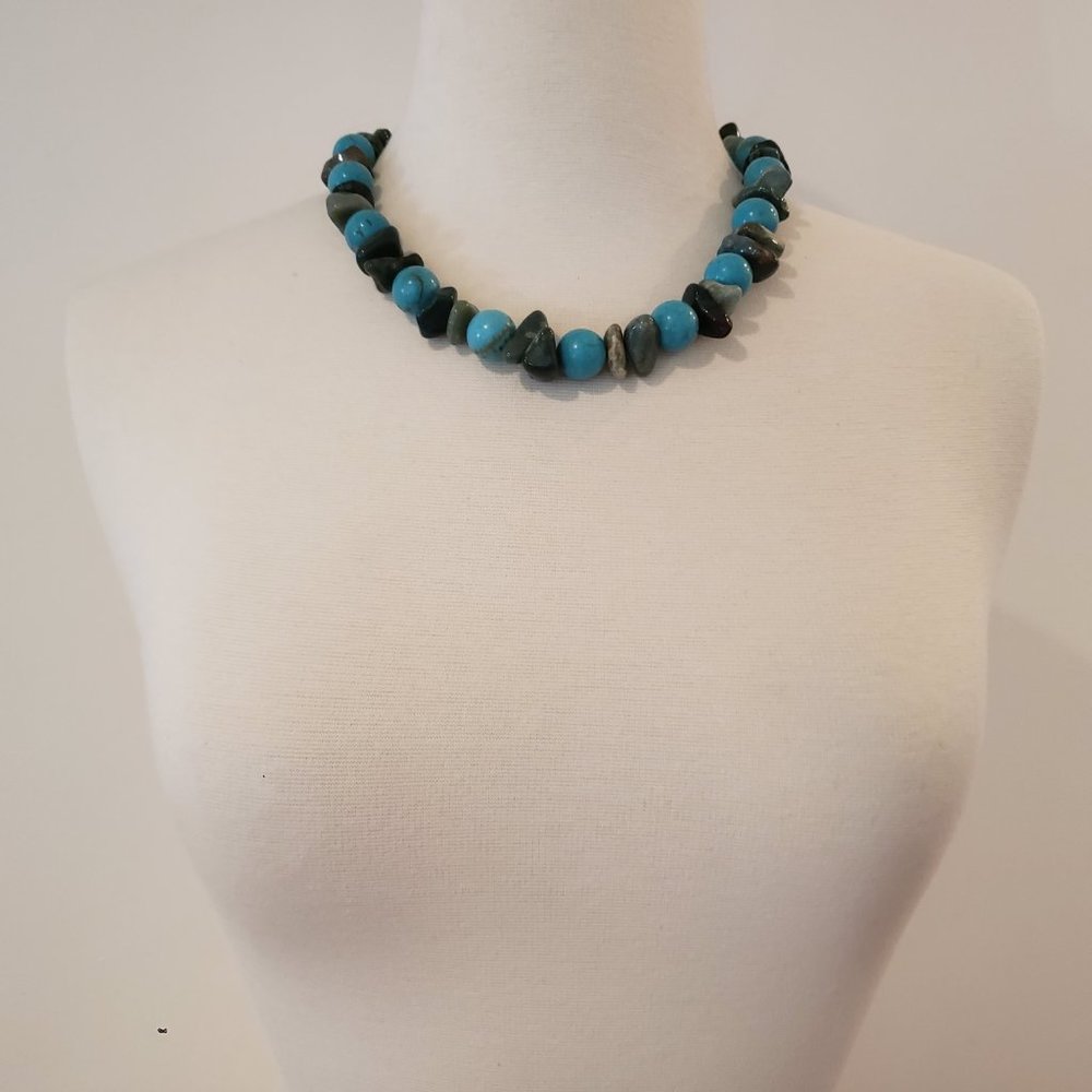 OOAK Kriaytions Turtle Blue Stone Necklace NEW - Picture 3 of 8